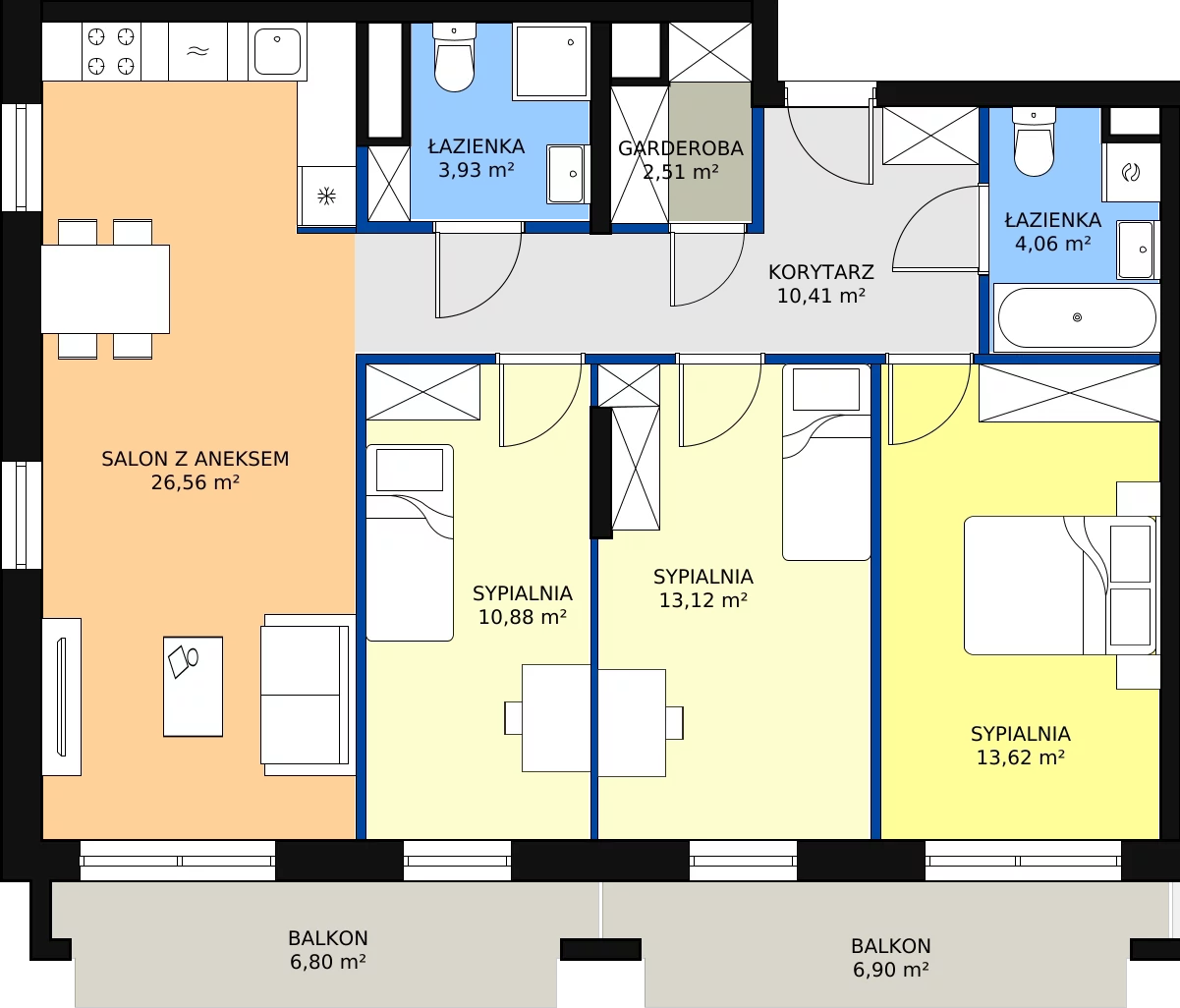 Zalety mieszkania 85.12 m², D/M52