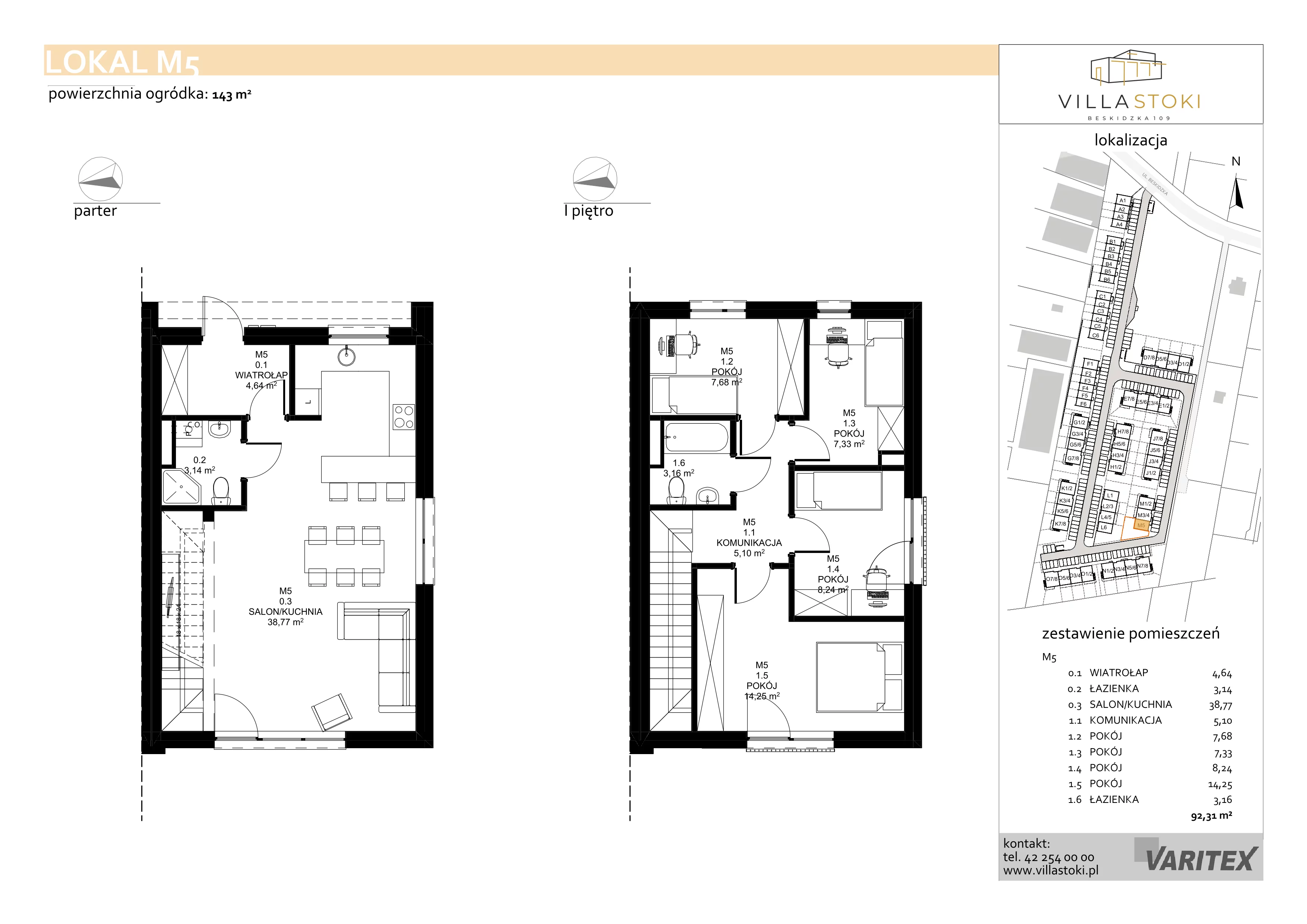 Dom 92,31 m², oferta nr M5, Villa Stoki - domy, Łódź, Widzew, ul. Beskidzka 109