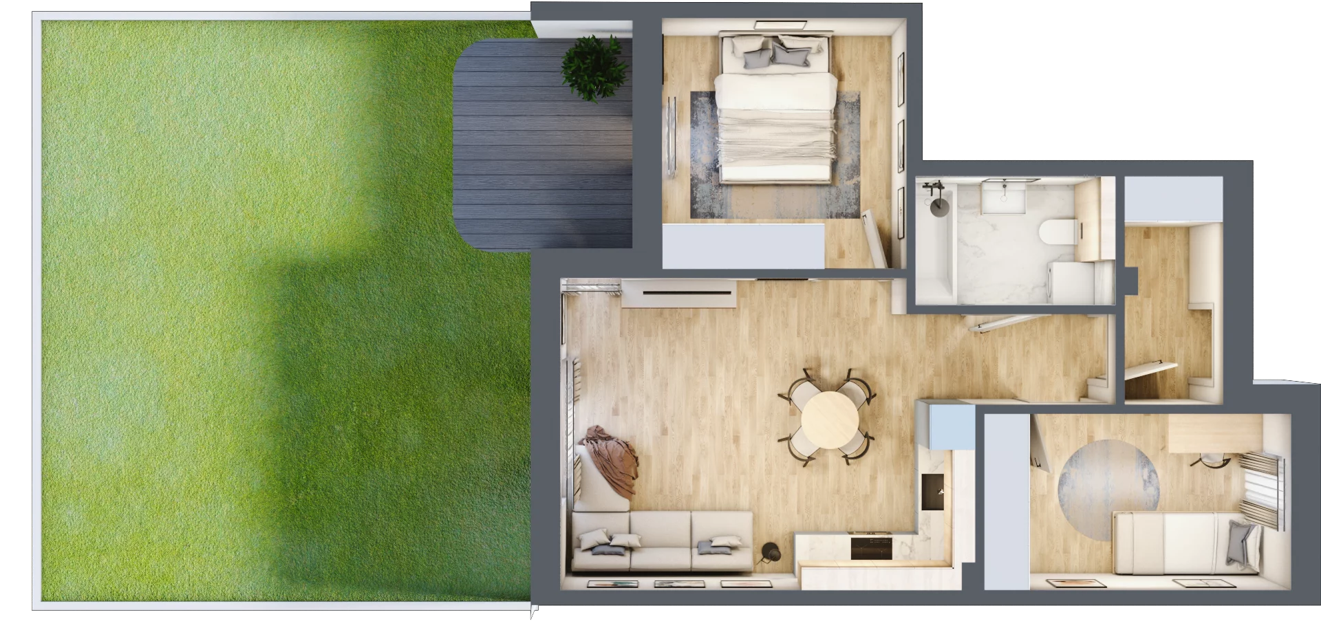 3 pokoje, mieszkanie 53,03 m², parter, oferta nr A.7, Zastawna, Łódź, Górna, ul. Zastawna