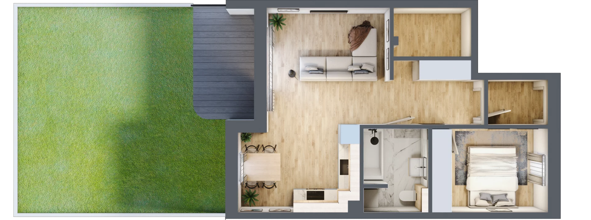 2 pokoje, mieszkanie 49,88 m², parter, oferta nr A.13, Zastawna, Łódź, Górna, ul. Zastawna