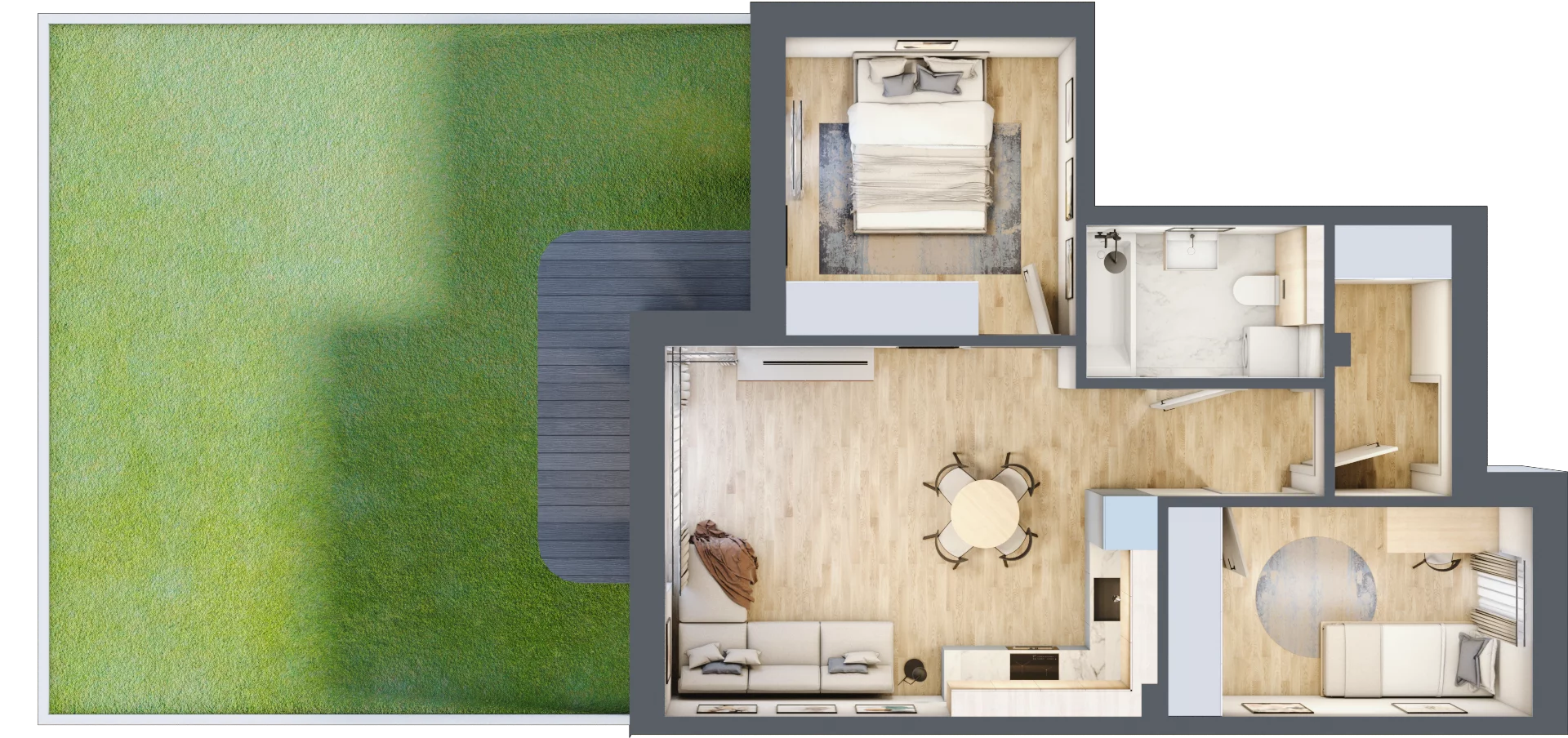 3 pokoje, mieszkanie 53,03 m², parter, oferta nr A.1, Zastawna, Łódź, Górna, ul. Zastawna