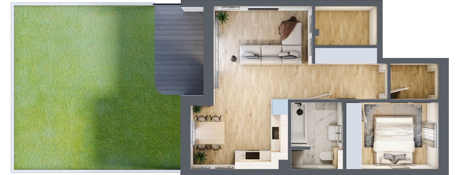 2 pokoje, mieszkanie 49,88 m², parter, oferta nr A.21, Zastawna, Łódź, Górna, ul. Zastawna