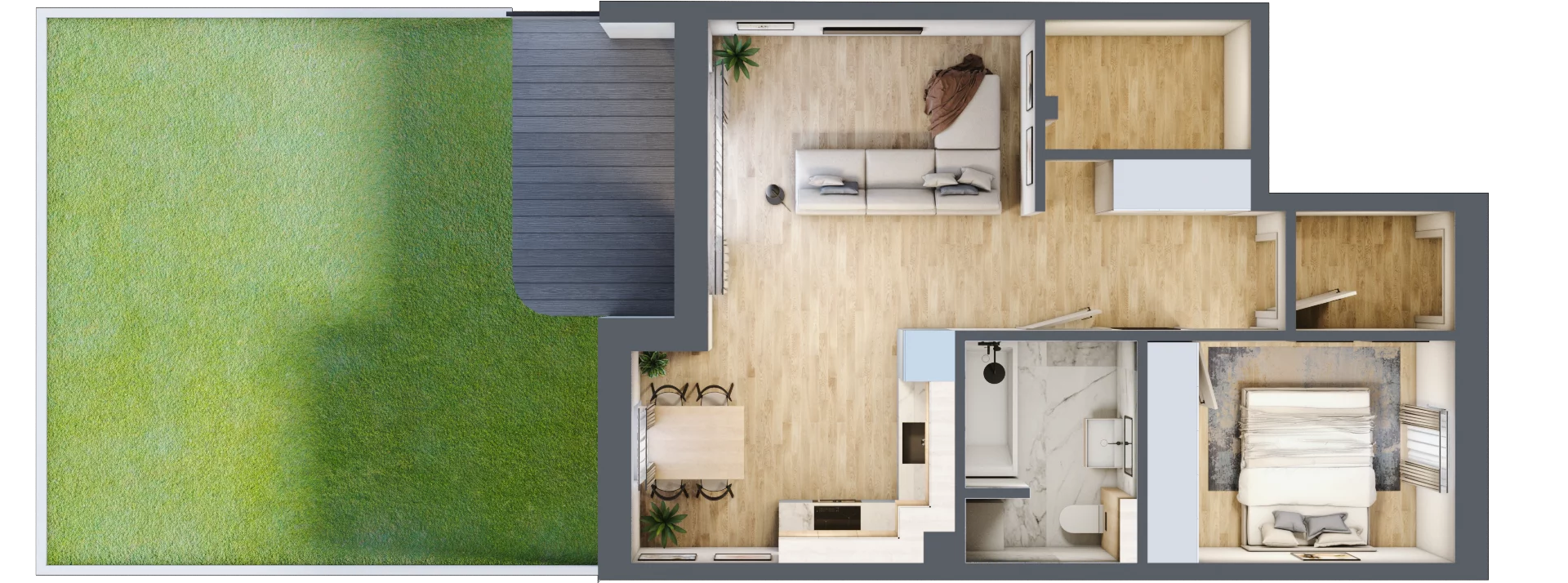 2 pokoje, mieszkanie 49,88 m², parter, oferta nr A.5, Zastawna, Łódź, Górna, ul. Zastawna