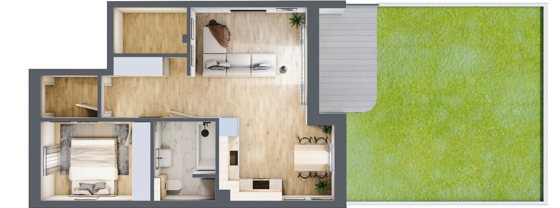 2 pokoje, mieszkanie 49,88 m², parter, oferta nr B.19, Zastawna, Łódź, Górna, ul. Zastawna