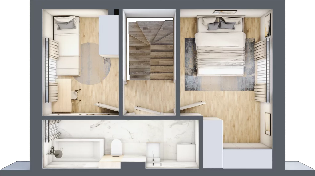 3 pokoje, mieszkanie 59,43 m², parter, oferta nr B.16, Zastawna, Łódź, Górna, ul. Zastawna