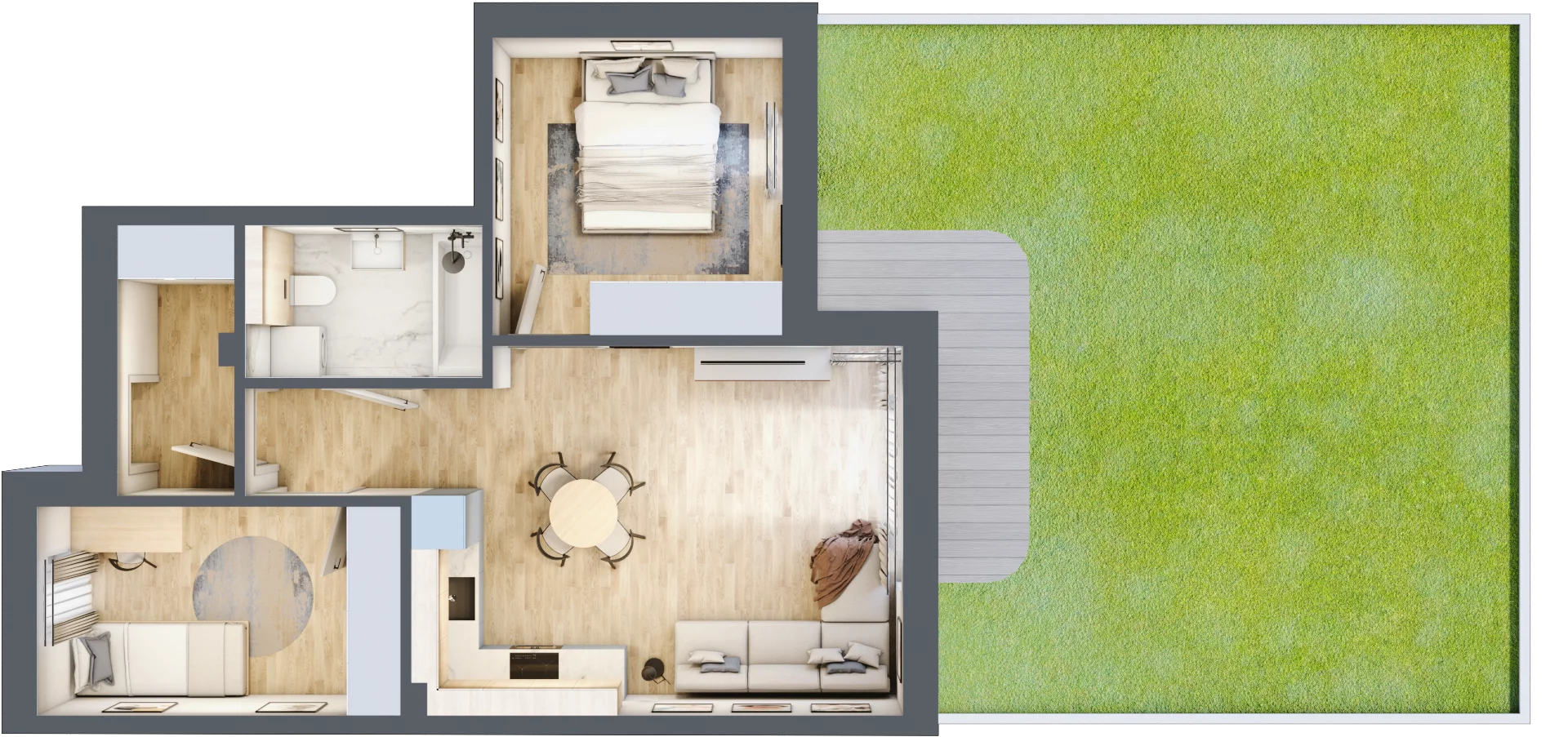 3 pokoje, mieszkanie 53,03 m², parter, oferta nr B.1, Zastawna, Łódź, Górna, ul. Zastawna