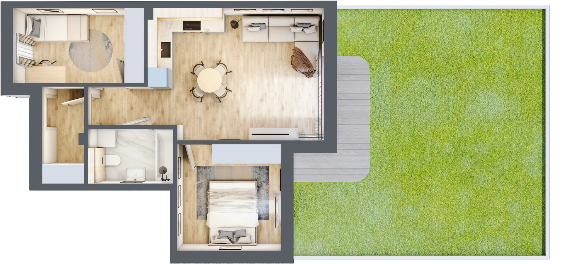 3 pokoje, mieszkanie 53,03 m², parter, oferta nr B.21, Zastawna, Łódź, Górna, ul. Zastawna
