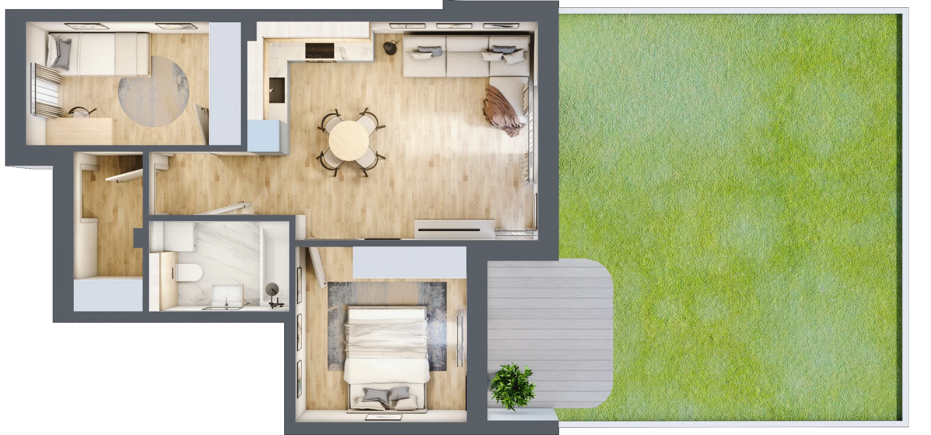 3 pokoje, mieszkanie 53,03 m², parter, oferta nr B.9, Zastawna, Łódź, Górna, ul. Zastawna