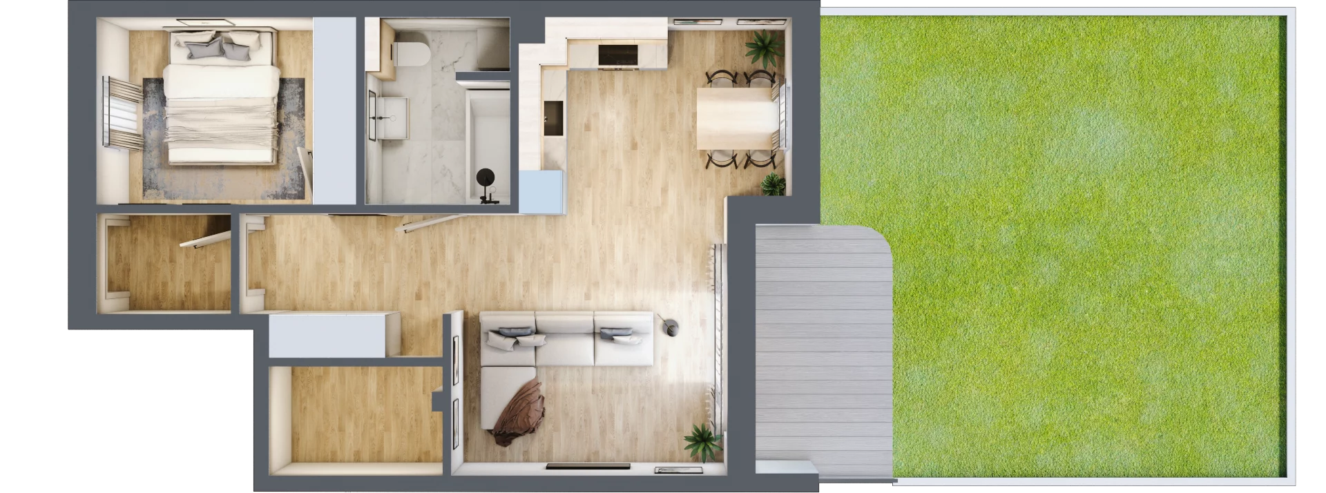 2 pokoje, mieszkanie 49,88 m², parter, oferta nr B.3, Zastawna, Łódź, Górna, ul. Zastawna