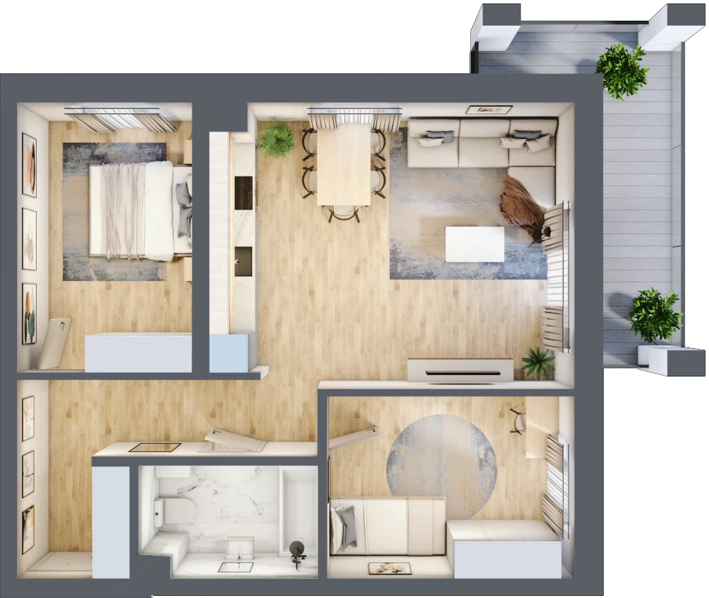 3 pokoje, mieszkanie 61,65 m², piętro 1, oferta nr A13, Osiedle Zuchów, Łódź, Górna, Rokicie, ul. Zuchów 4