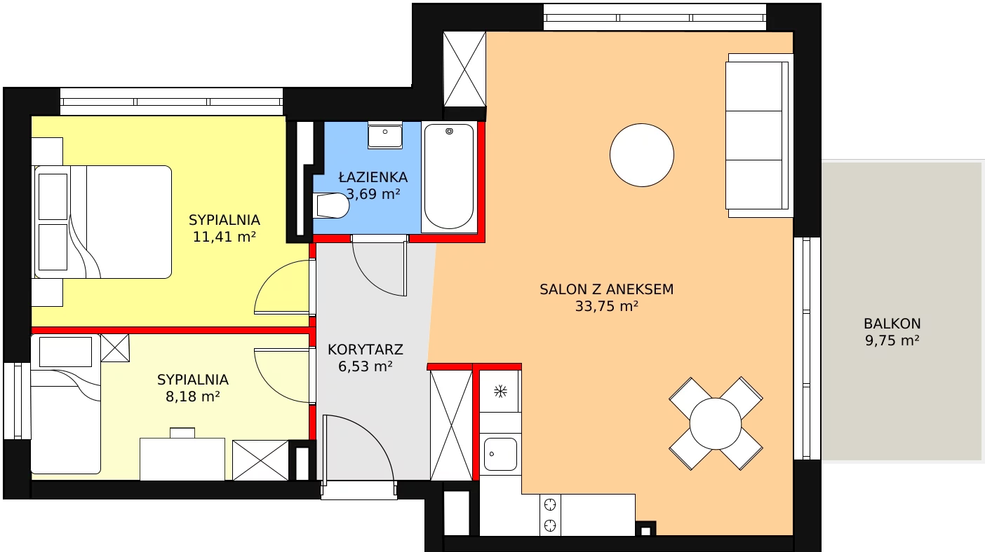 Apartament 63,56 m², piętro 1, oferta nr A4, Moja Jastarnia, Jastarnia, ul. Szyprów 11