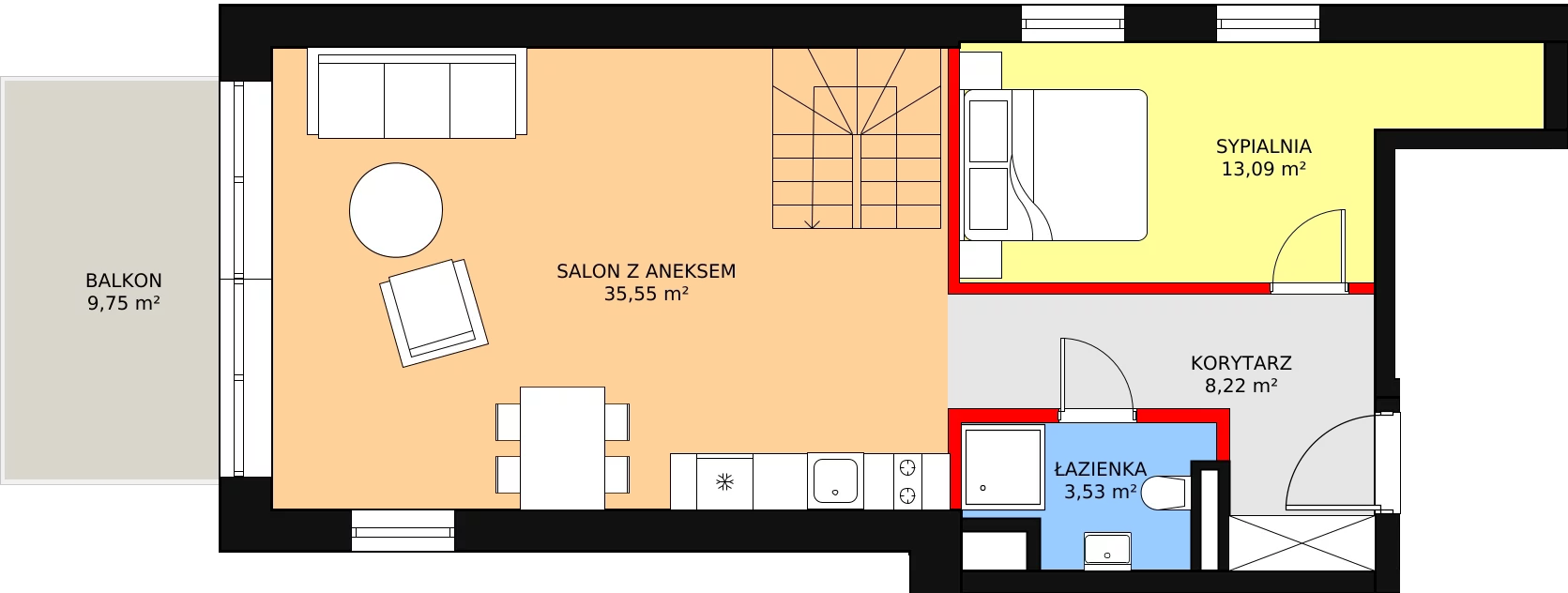 Apartament 92,02 m², piętro 2, oferta nr A6, Moja Jastarnia, Jastarnia, ul. Szyprów 11