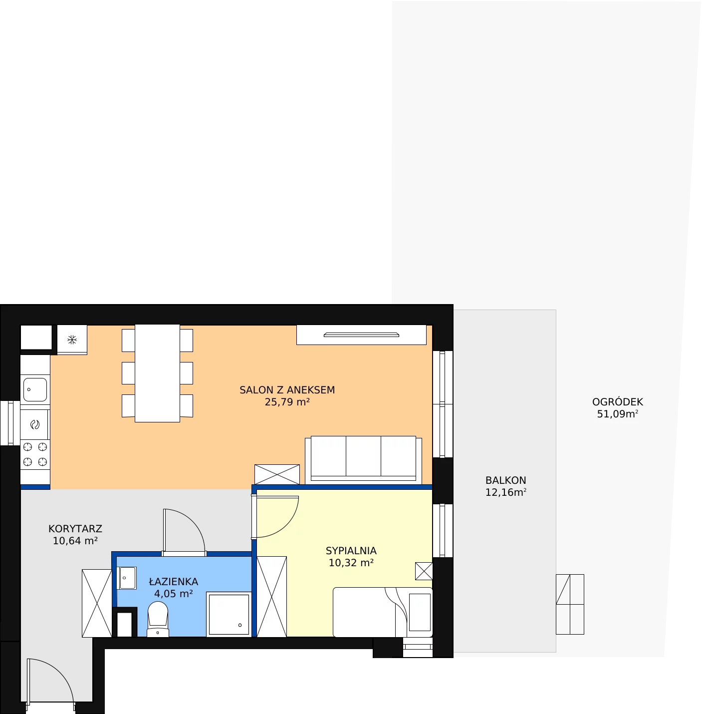 Zalety mieszkania 50.41 m², M1