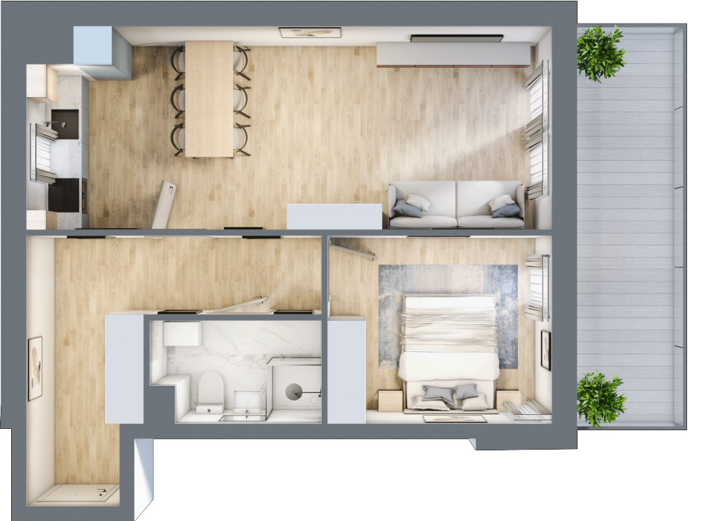 Mieszkanie 53,07 m², piętro 1, oferta nr M4, Revita 21 by Hvile Park, Lublin, Stare Miasto, Stare Miasto, ul. Przemysłowa 21