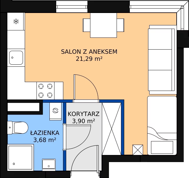 Zalety mieszkania 27.35 m², M5