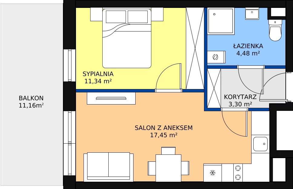 Zalety mieszkania 36.53 m², M8