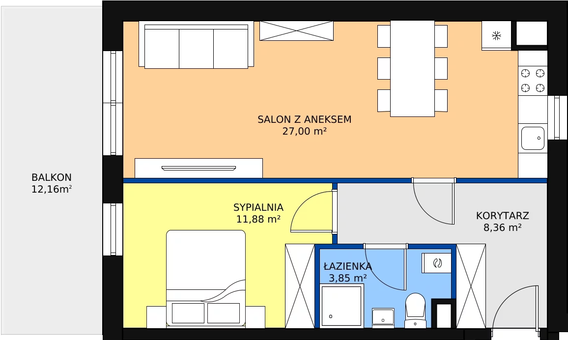 Zalety mieszkania 50.82 m², M15