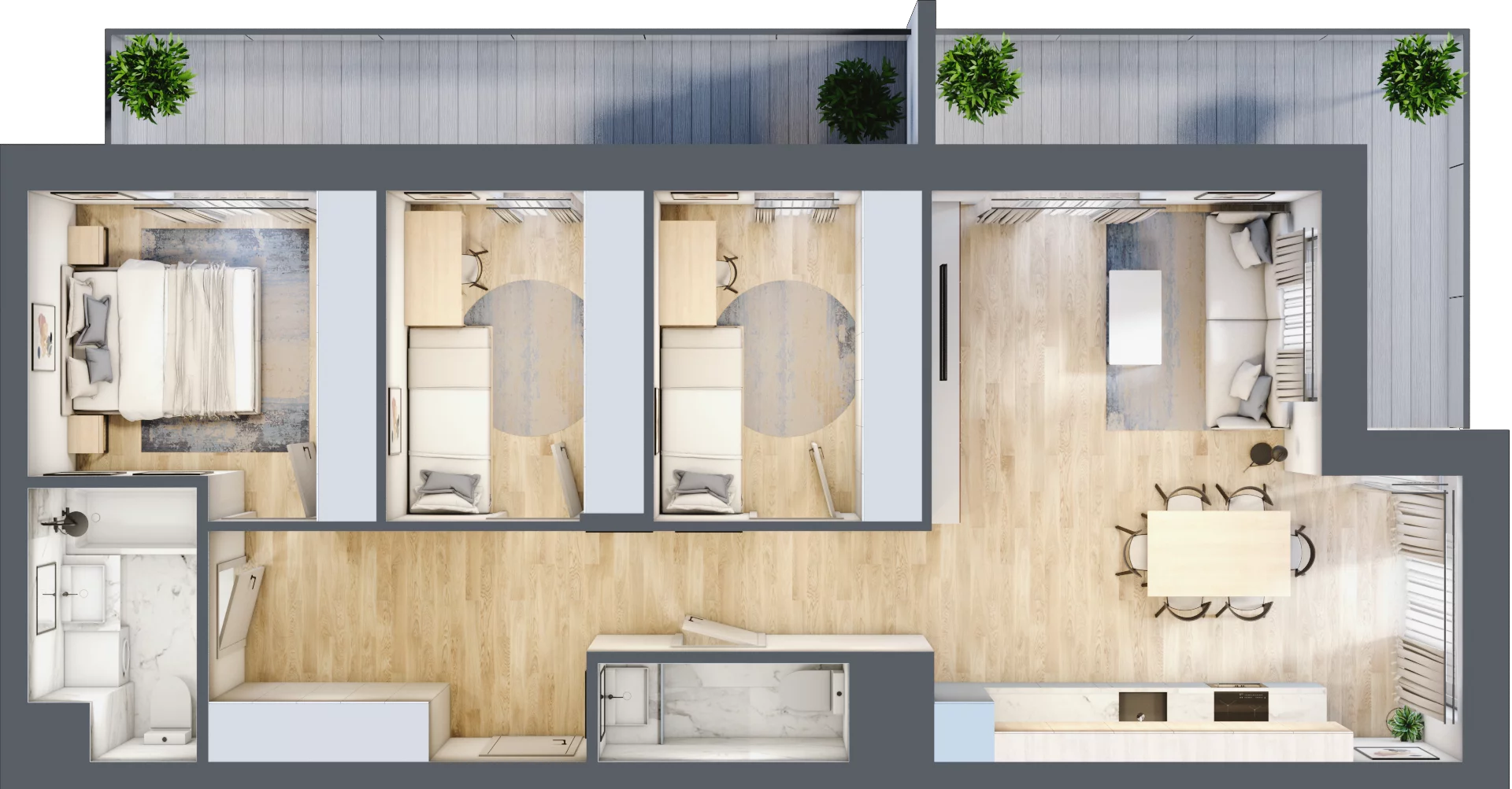 4 pokoje, mieszkanie 74,76 m², piętro 12, oferta nr 67/B7, Dzielnica Parkowa, Rzeszów, Słocina, ul. Ignacego Paderewskiego 47