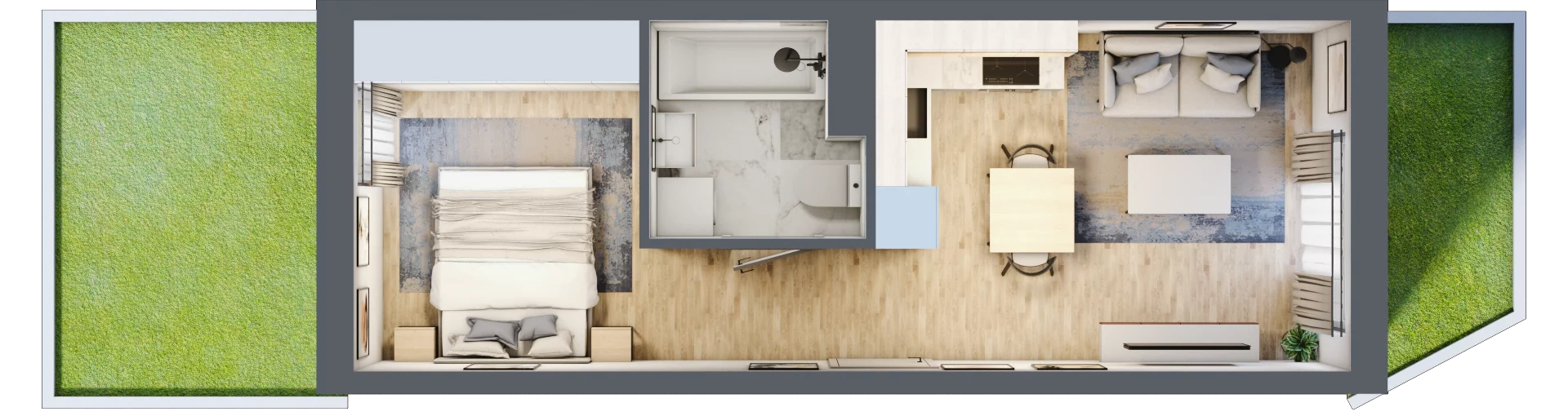 2 pokoje, apartament 30,90 m², parter, oferta nr A1, Apartamenty Złota, Katowice, Dąb, ul. Złota 69