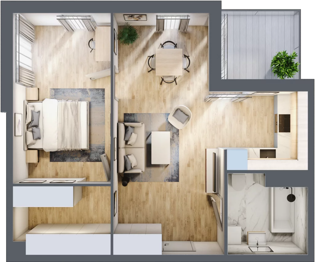 2 pokoje, apartament 52,00 m², piętro 1, oferta nr A9, Apartamenty Złota, Katowice, Dąb, ul. Złota 69