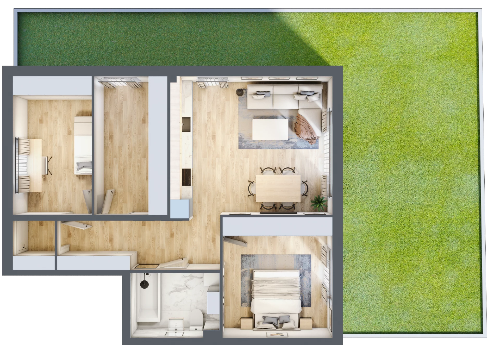 3 pokoje, apartament 73,67 m², parter, oferta nr A3, Apartamenty Zalesie, Zalesie, Zalesie 54