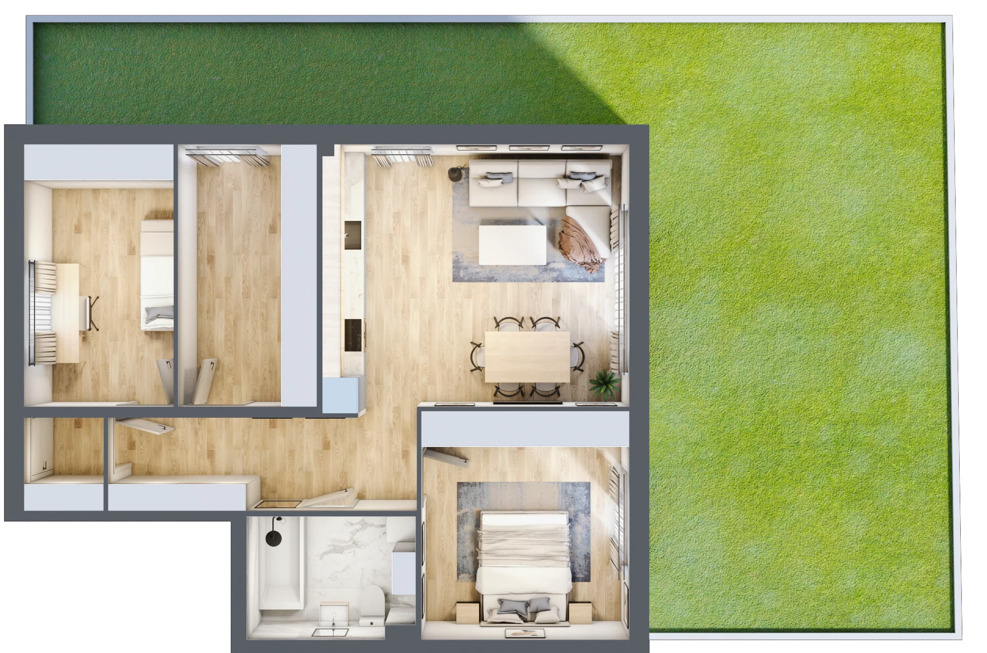 3 pokoje, apartament 73,42 m², parter, oferta nr A7, Apartamenty Zalesie, Zalesie, Zalesie 54
