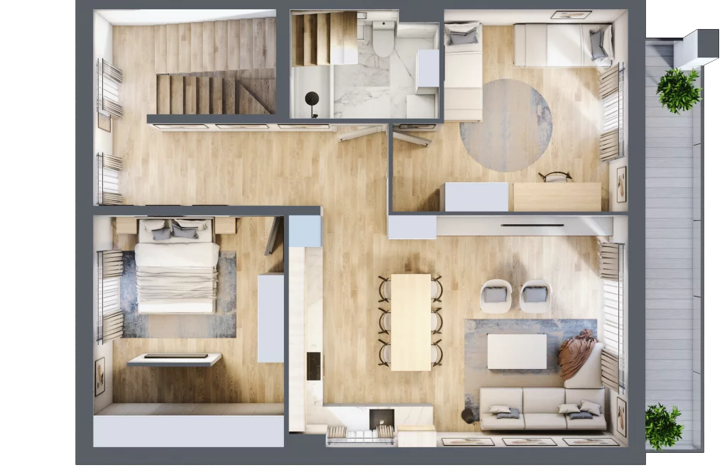 4 pokoje, apartament 100,53 m², piętro 1, oferta nr B8, Apartamenty Zalesie, Zalesie, Zalesie 54