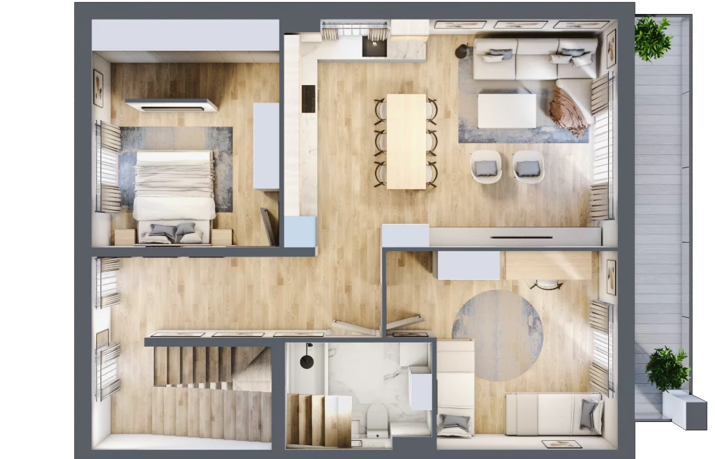 4 pokoje, apartament 101,05 m², piętro 1, oferta nr B9, Apartamenty Zalesie, Zalesie, Zalesie 54