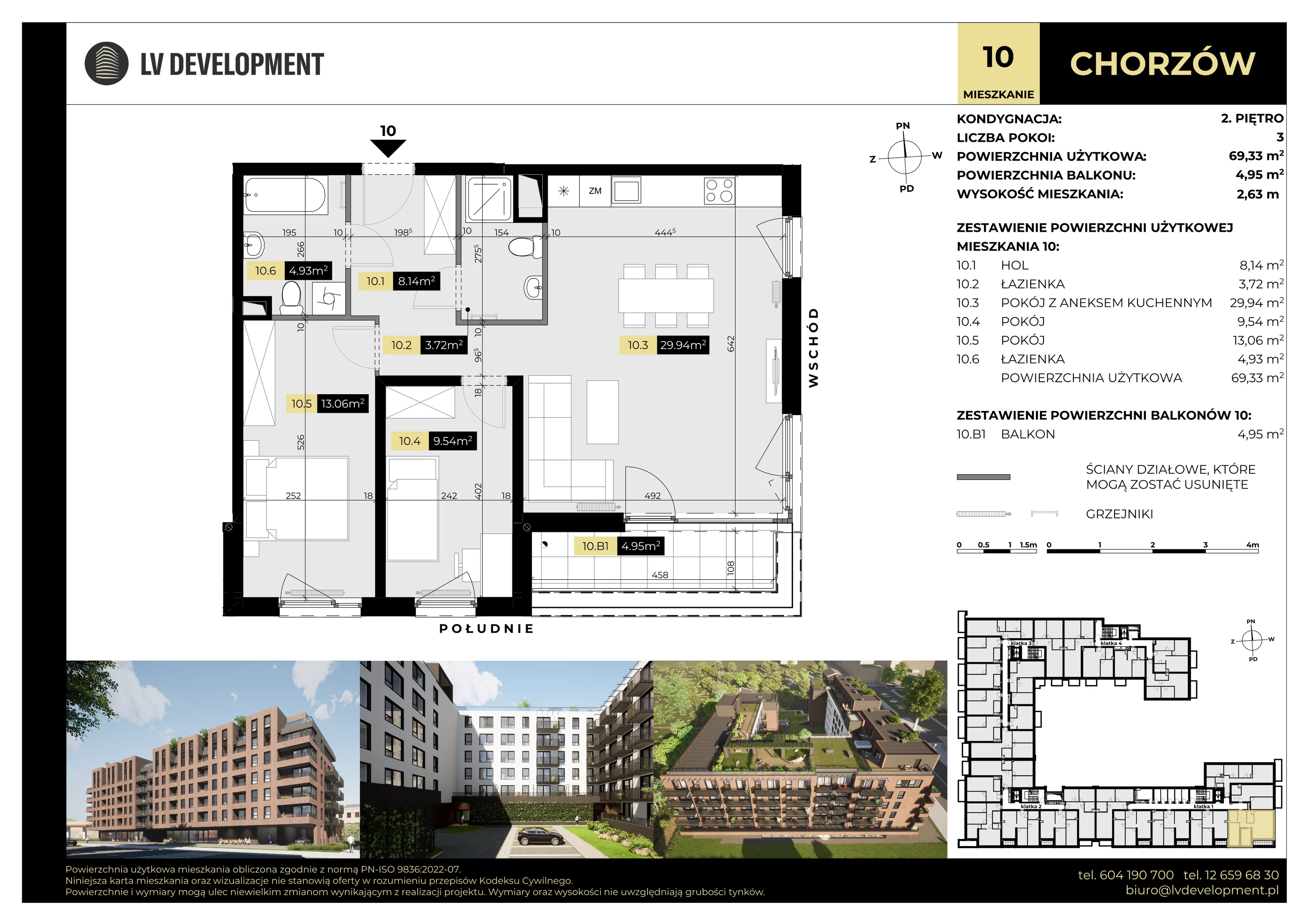 3 pokoje, apartament 69,33 m², piętro 2, oferta nr M.10, Tarasy Śląskie, Chorzów, Chorzów II, 3 Maja