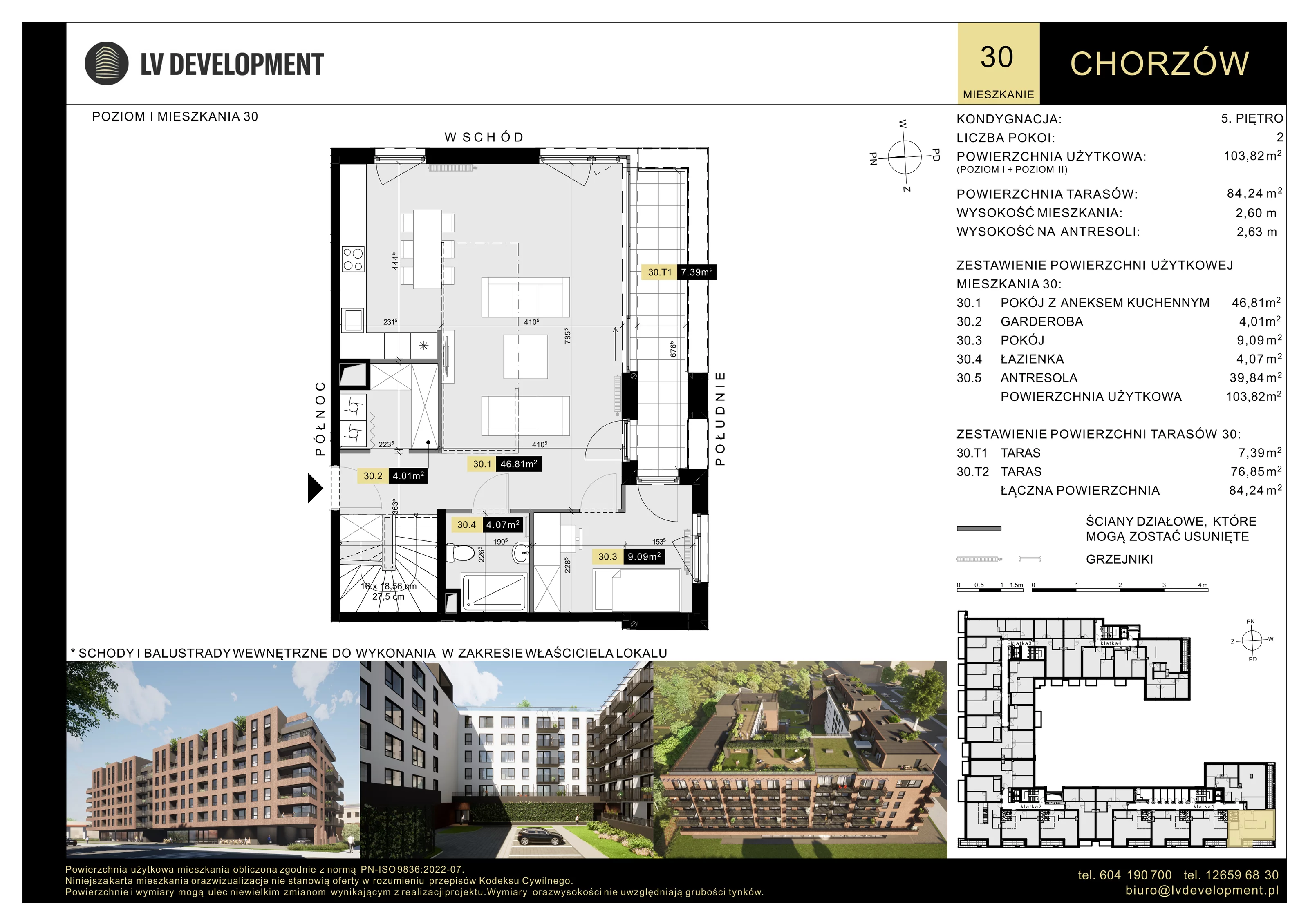 2 pokoje, apartament 103,82 m², piętro 5, oferta nr M.30, Tarasy Śląskie, Chorzów, Chorzów II, 3 Maja