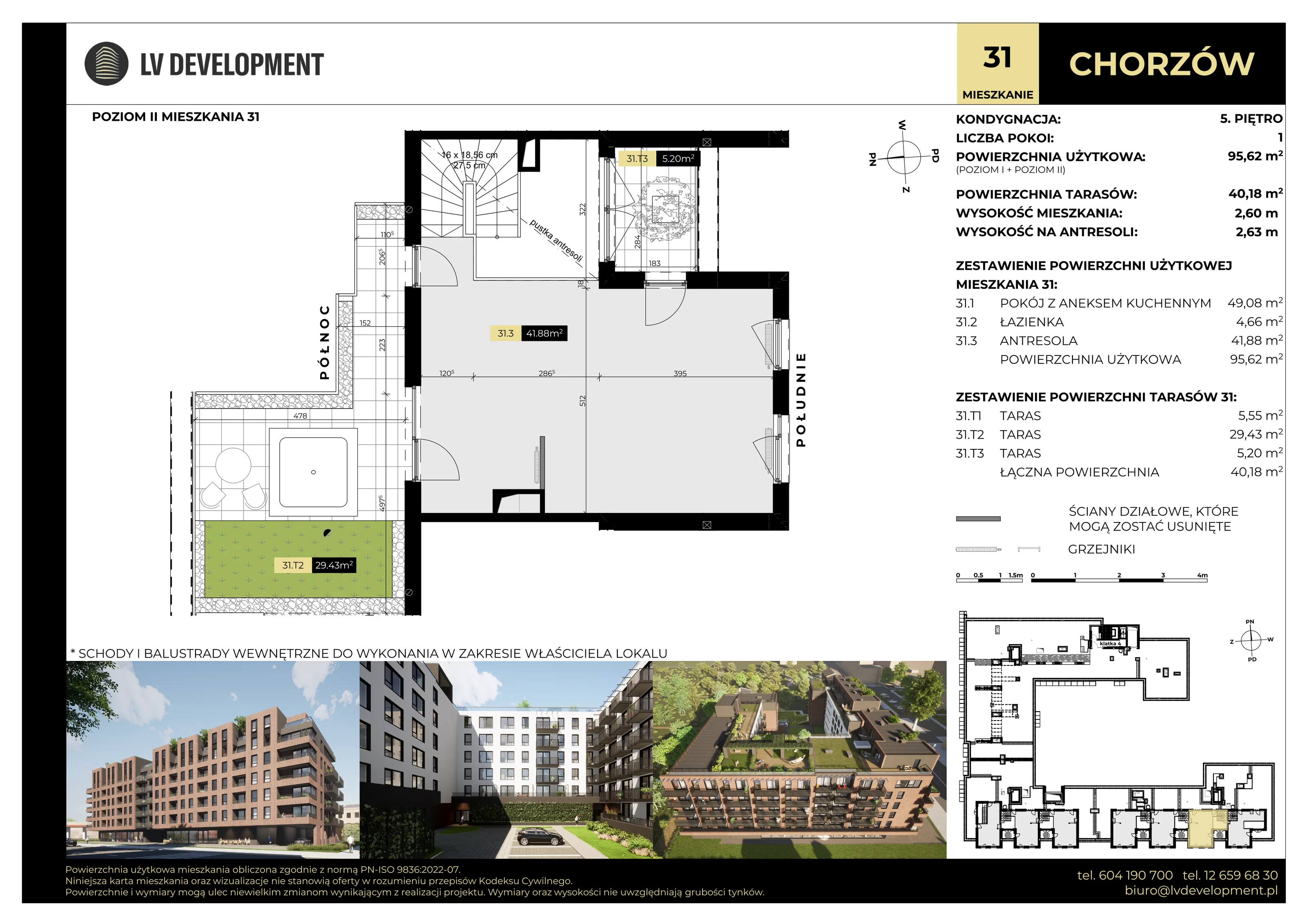 1 pokój, apartament 95,62 m², piętro 5, oferta nr M.31, Tarasy Śląskie, Chorzów, Chorzów II, 3 Maja