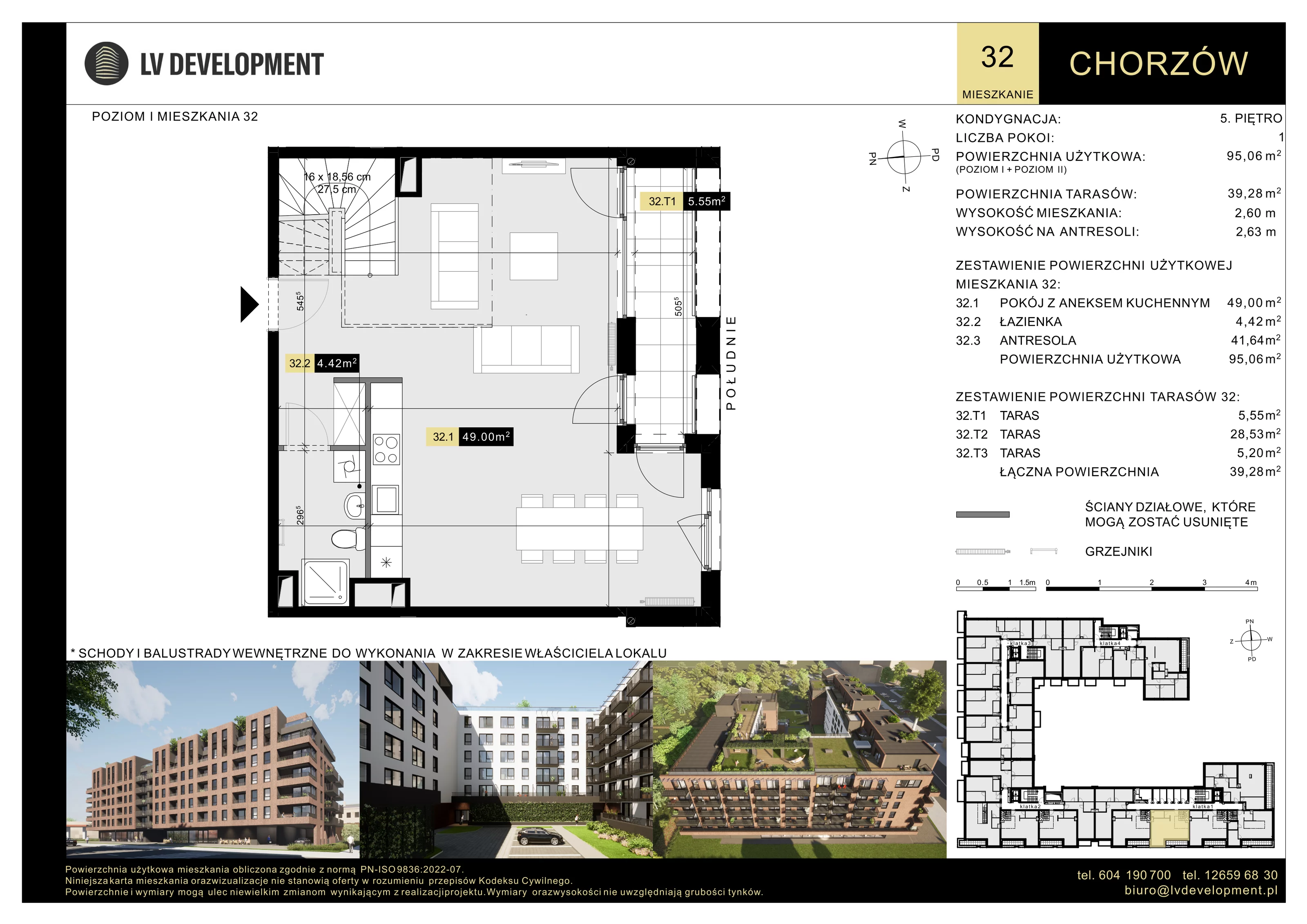 1 pokój, apartament 95,06 m², piętro 5, oferta nr M.32, Tarasy Śląskie, Chorzów, Chorzów II, 3 Maja