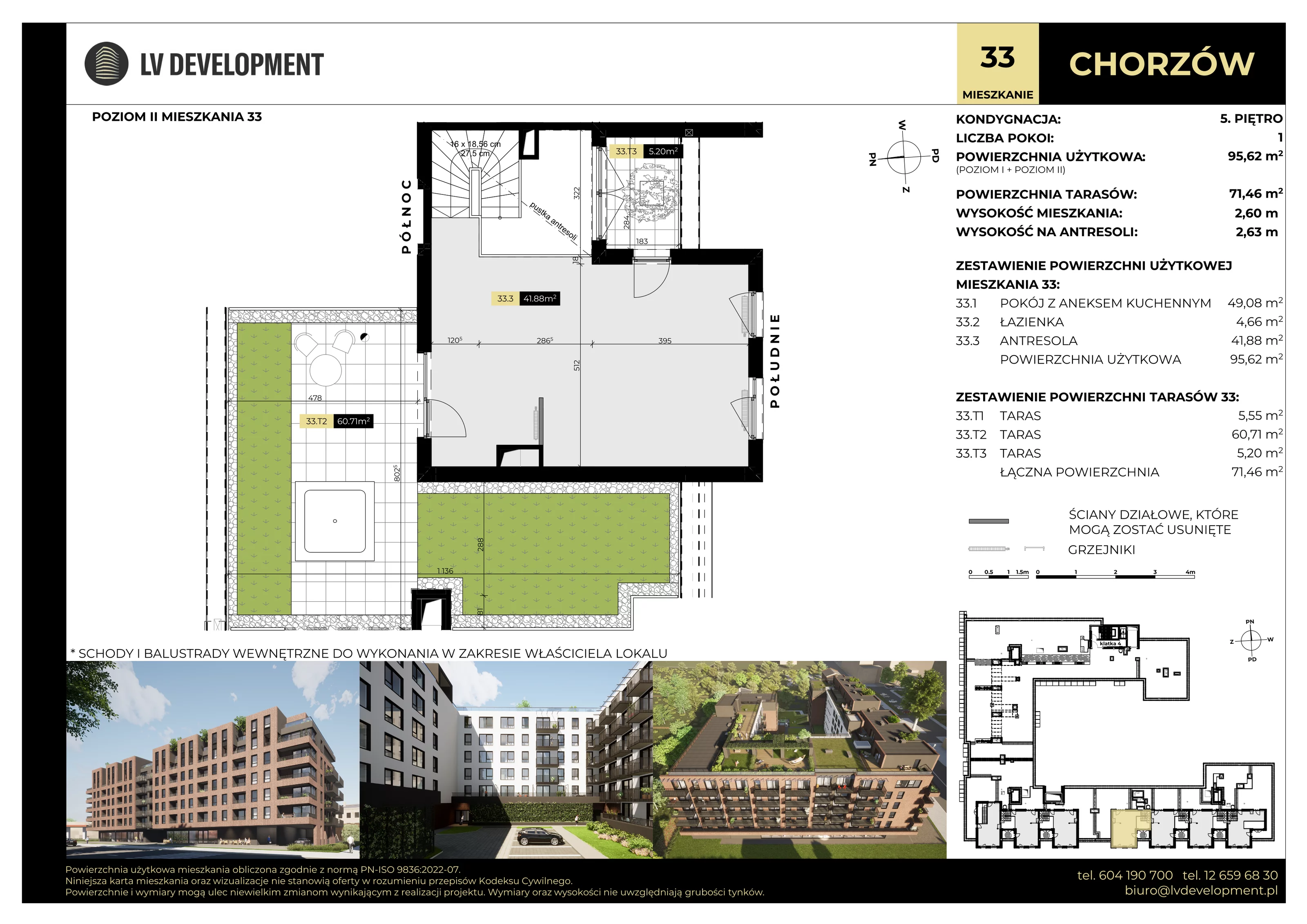 1 pokój, apartament 95,62 m², piętro 5, oferta nr M.33, Tarasy Śląskie, Chorzów, Chorzów II, 3 Maja