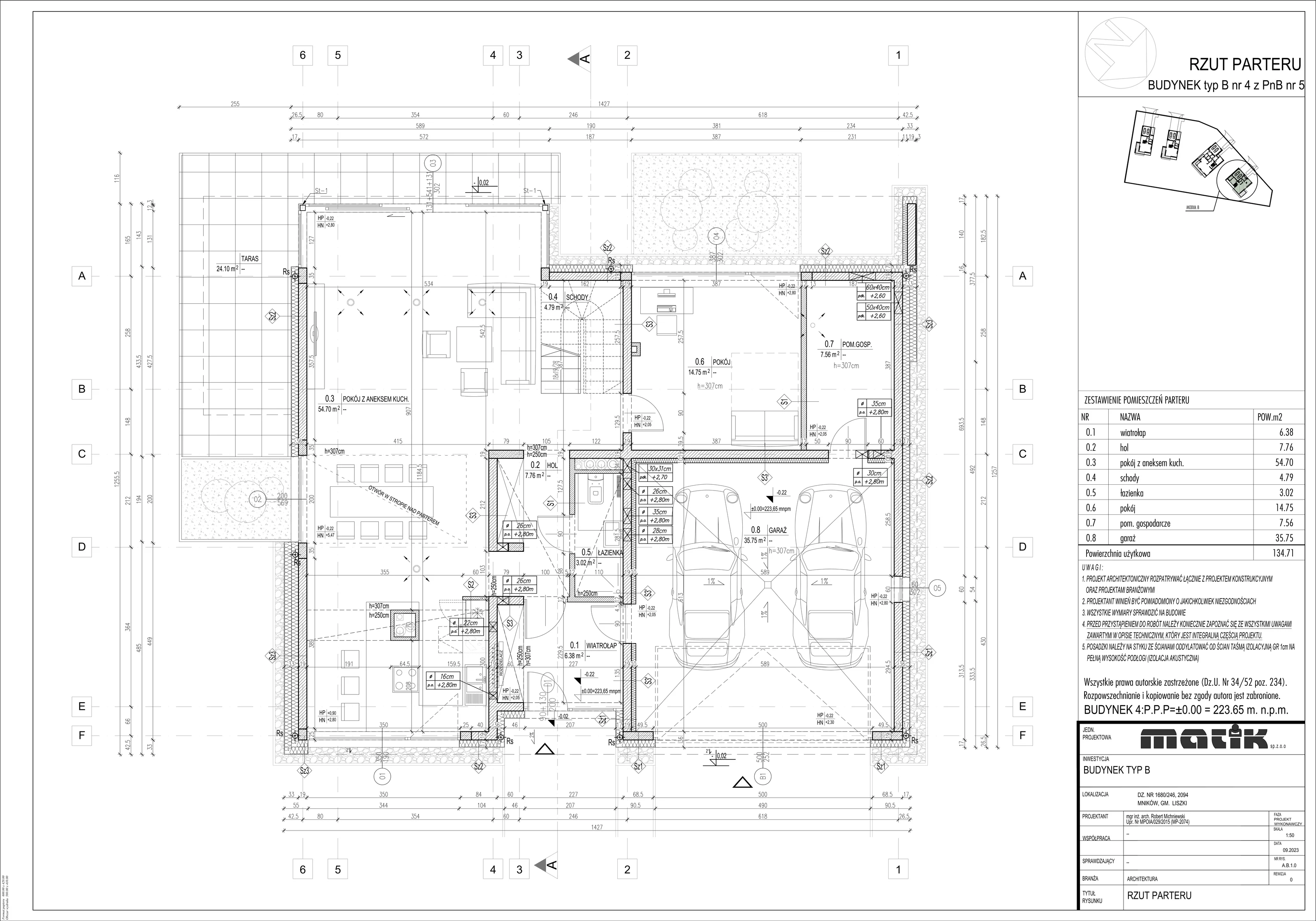 Dom i rezydencja 202,13 m², oferta nr Typ B, Mników Zielona Dolina, Mników