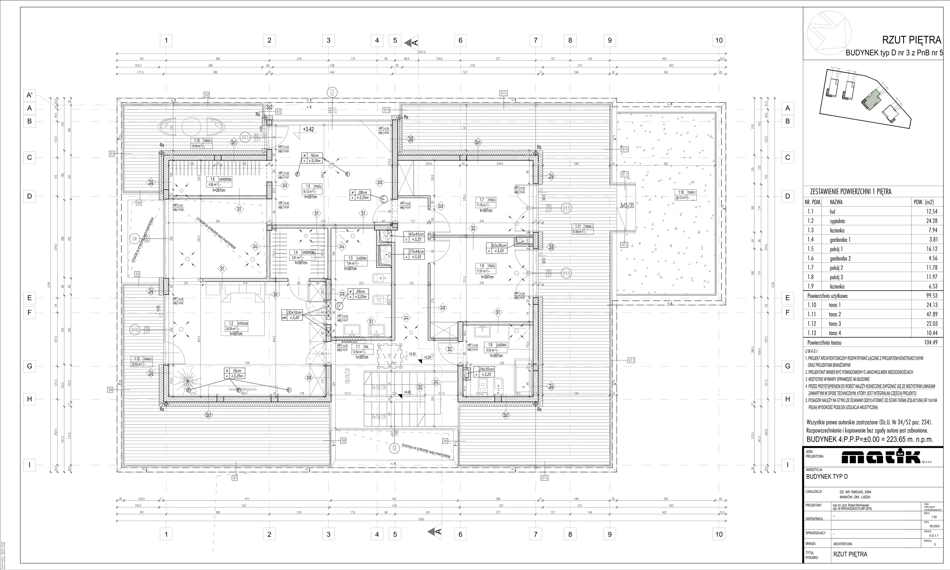 Dom i rezydencja 278,54 m², oferta nr Typ D, Mników Zielona Dolina, Mników