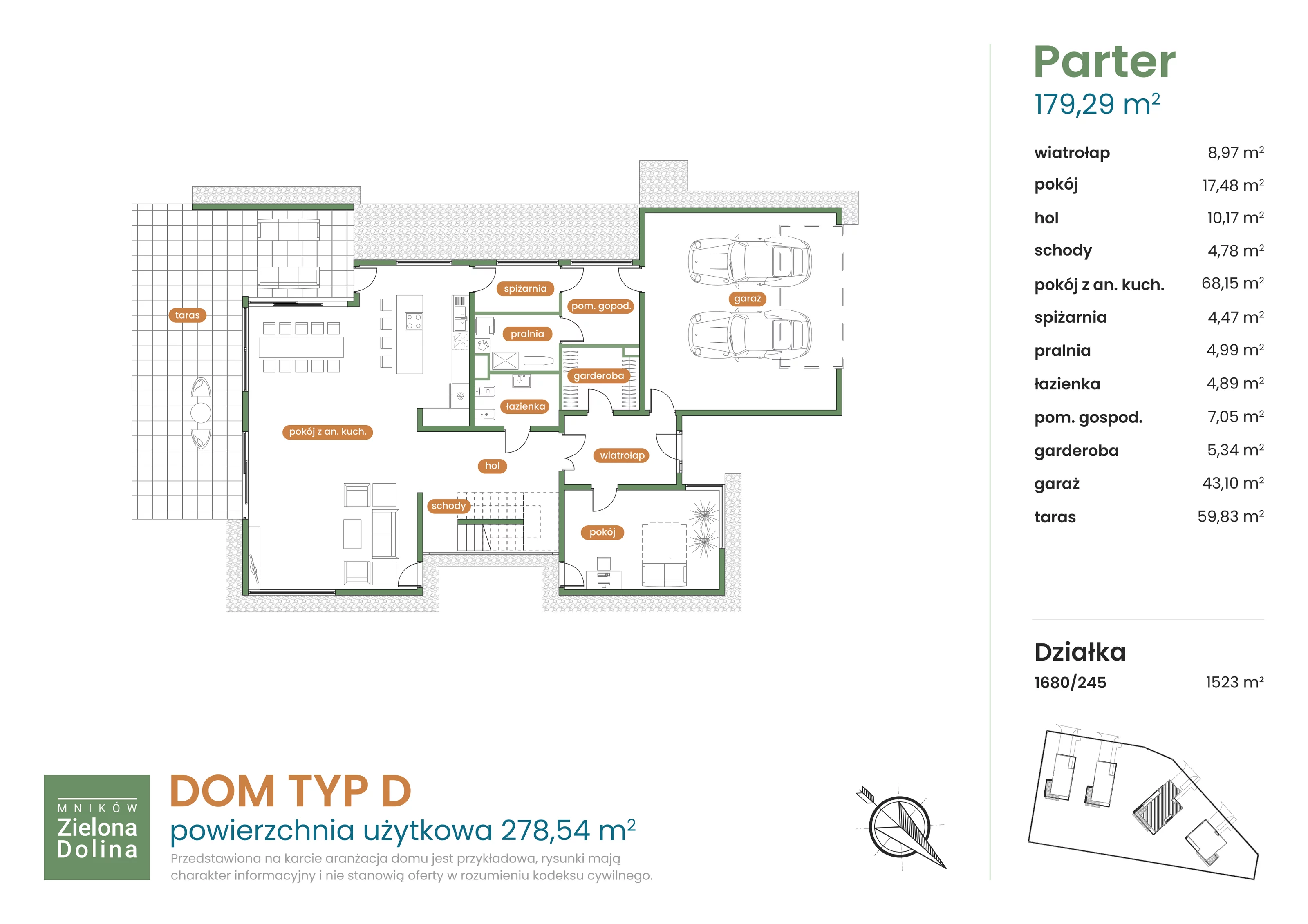 Dom 278,54 m², oferta nr 1680/245, Mników Zielona Dolina, Mników