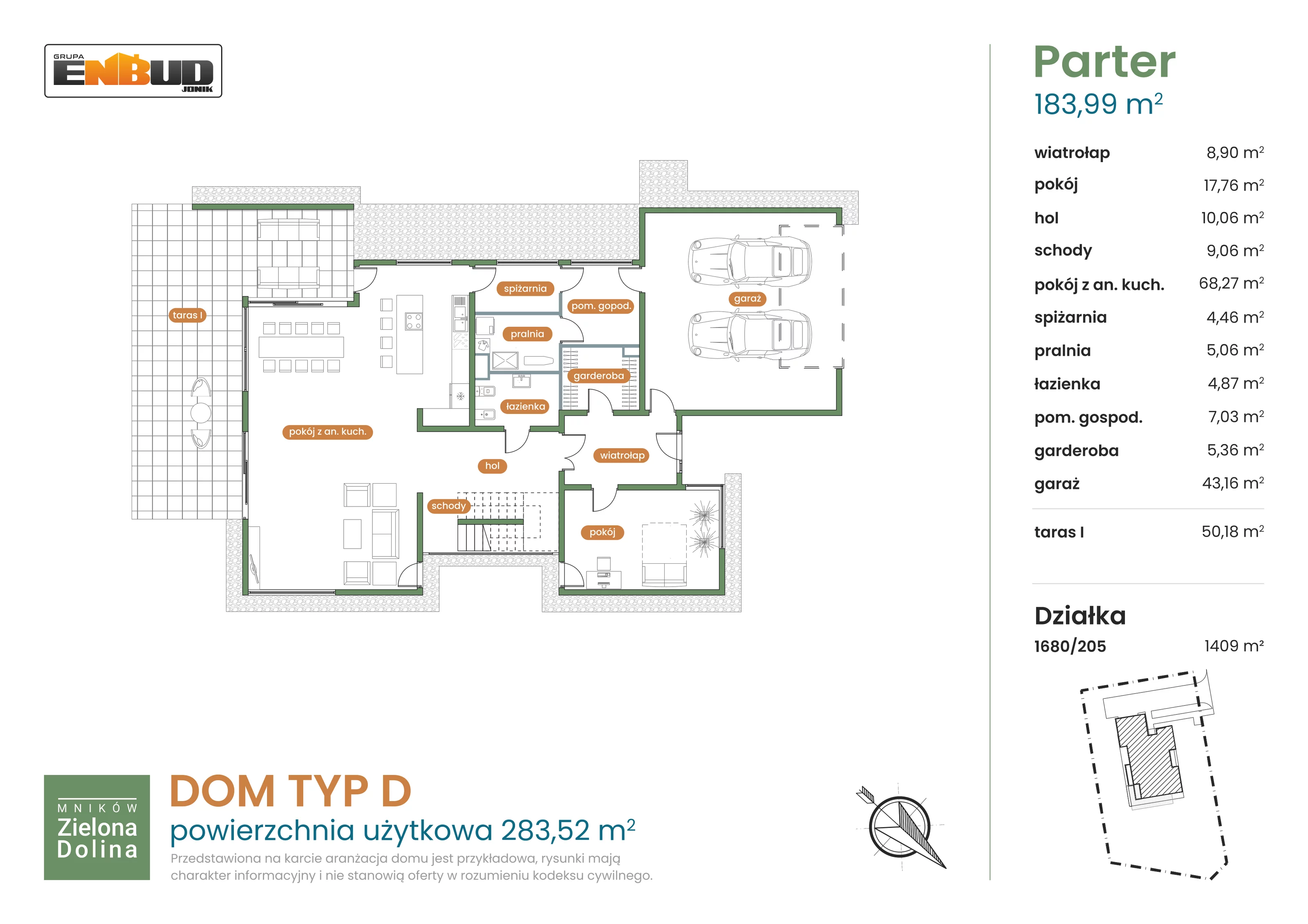 Dom 283,52 m², oferta nr 1680/205, Mników Zielona Dolina - Etap IV, Mników