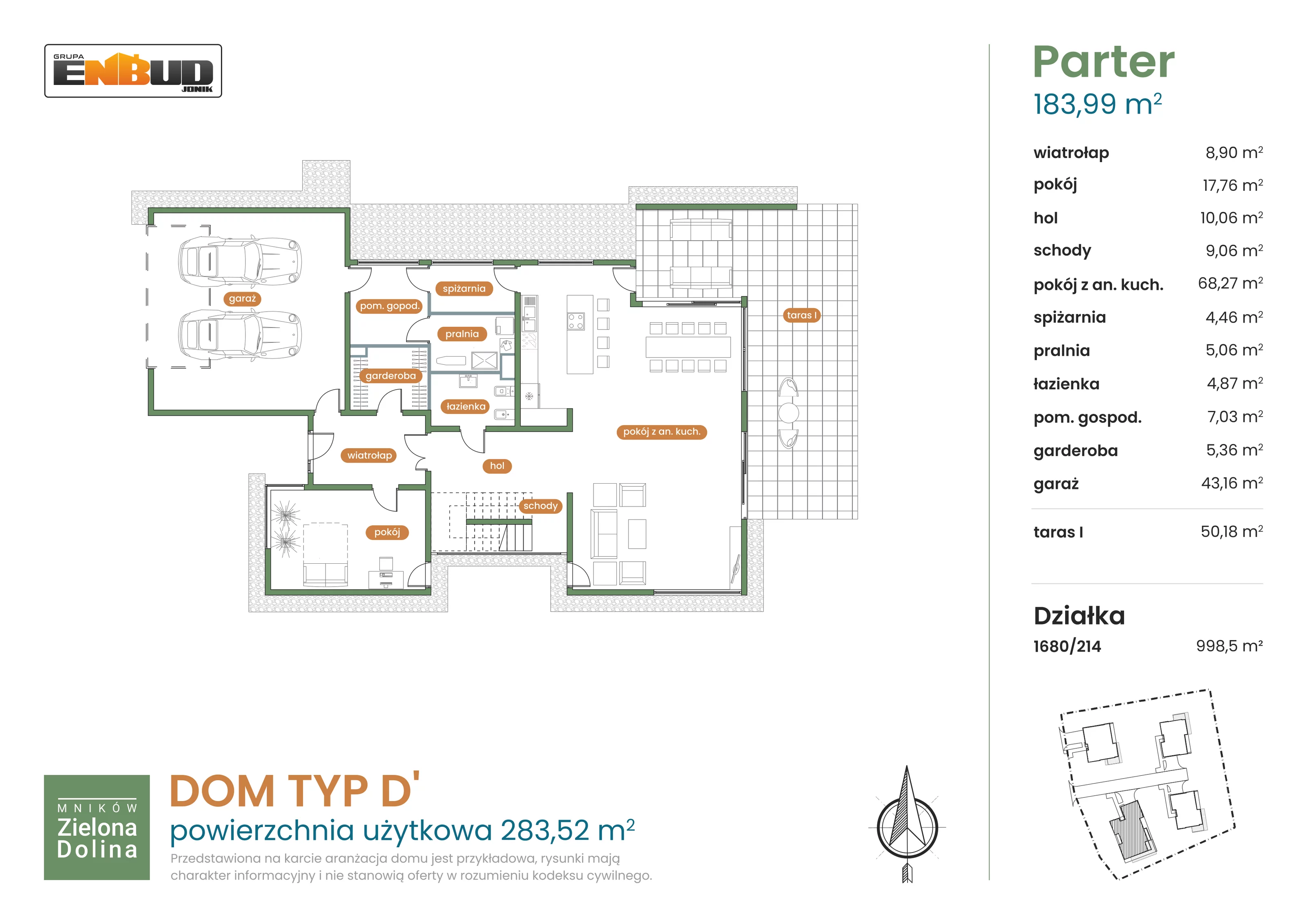 Dom 283,52 m², oferta nr 1680/214, Mników Zielona Dolina - Etap IV, Mników