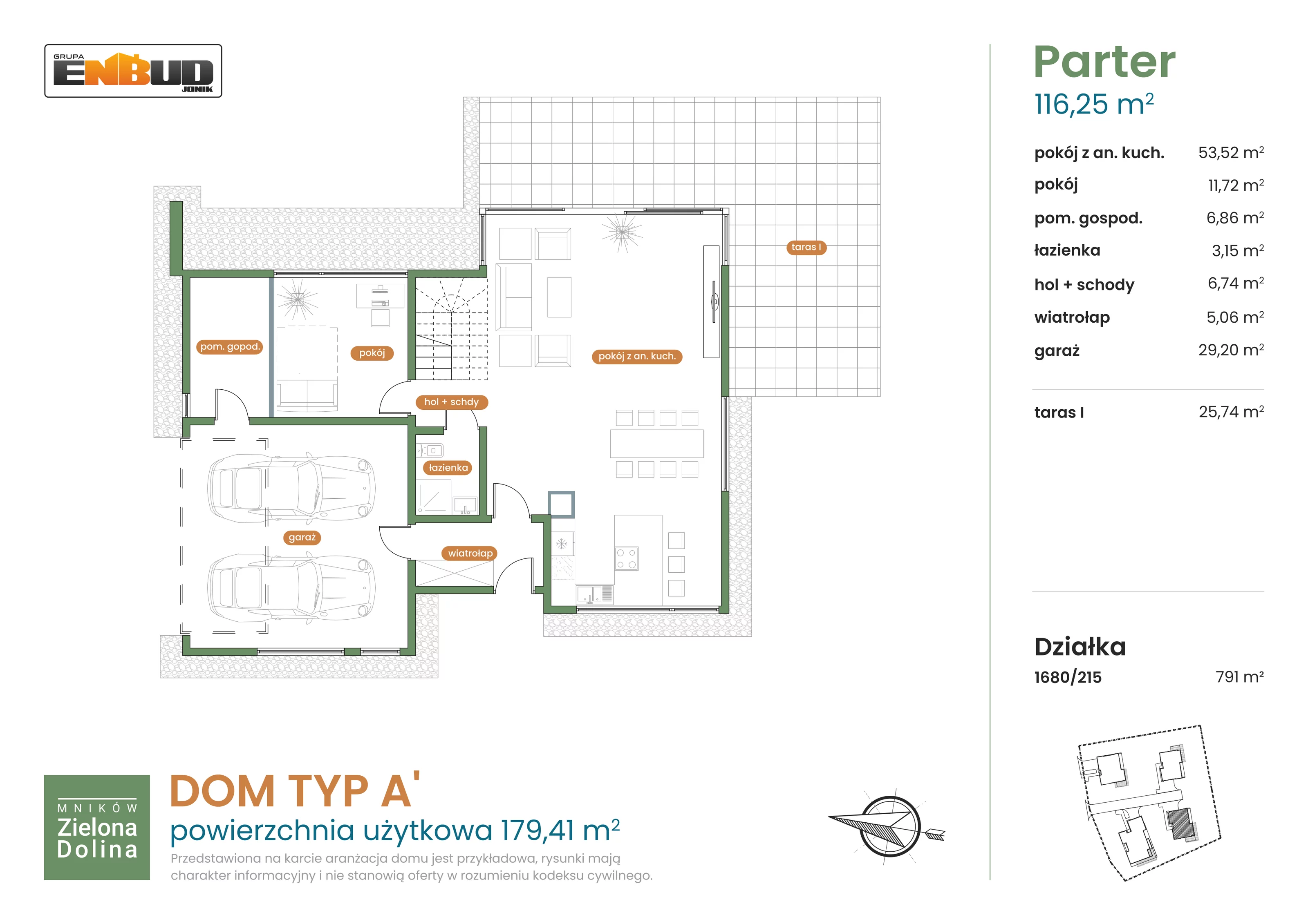 Dom 179,41 m², oferta nr 1680/215, Mników Zielona Dolina - Etap IV, Mników