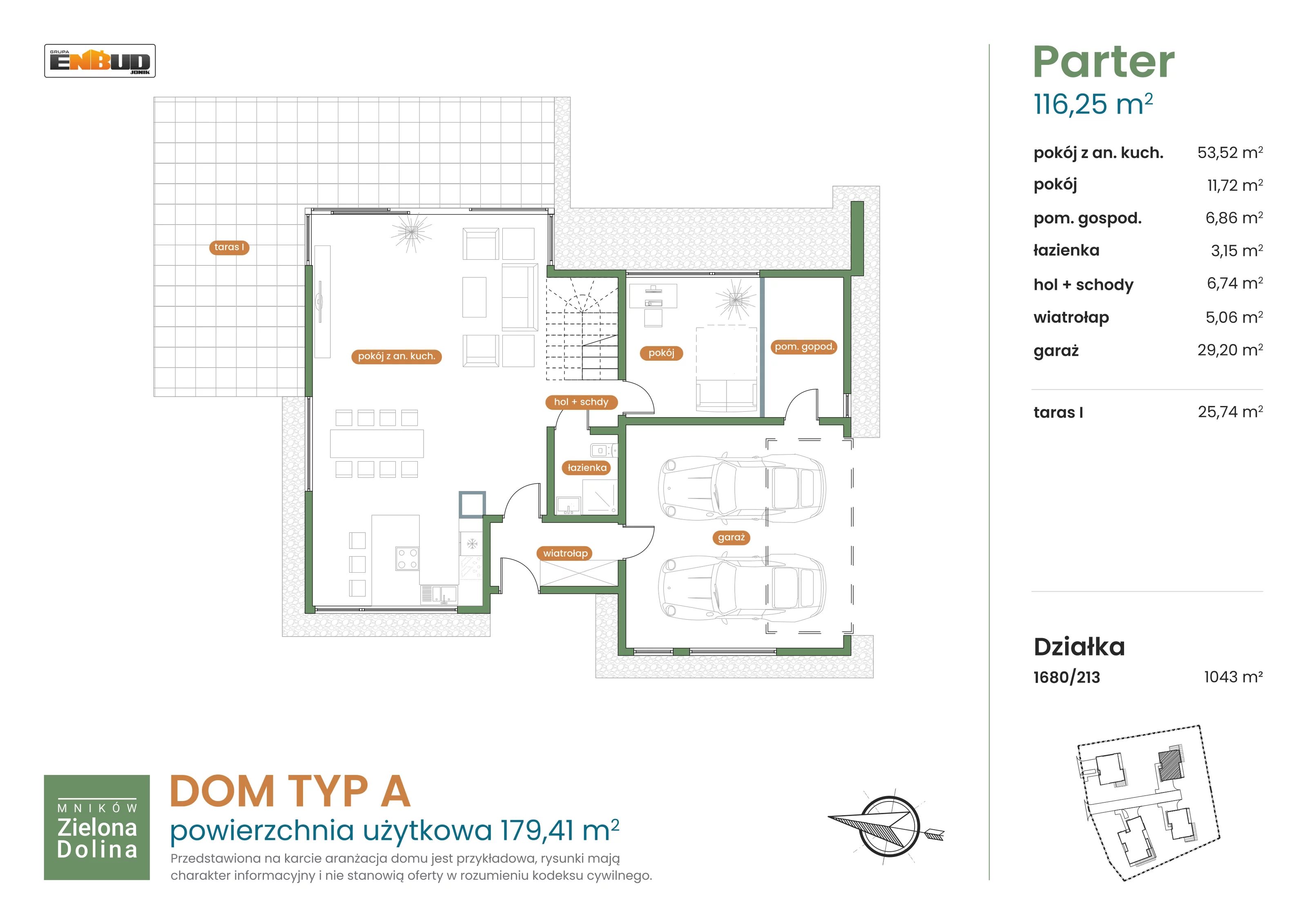 Dom i rezydencja 179,41 m², oferta nr 1680/213, Mników Zielona Dolina - Etap IV, Mników