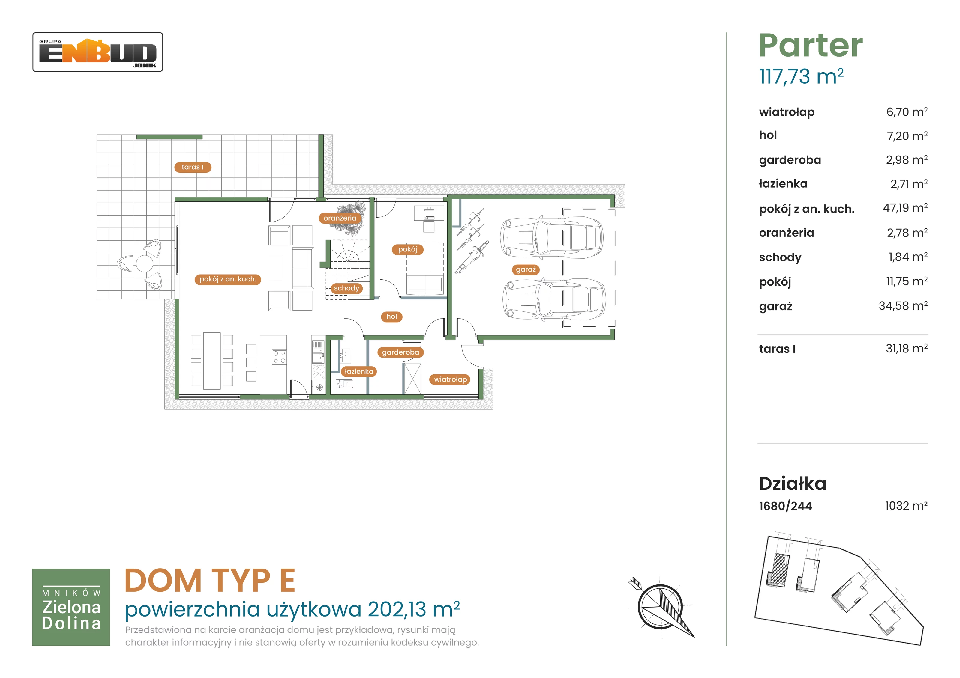 Dom 202,13 m², oferta nr 1680/244, Mników Zielona Dolina, Mników
