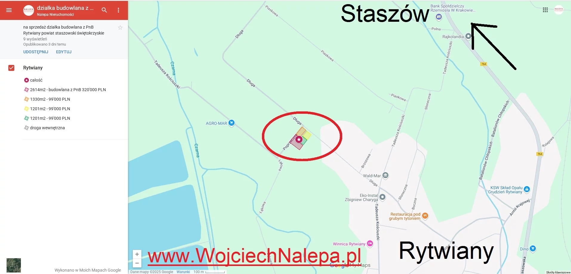 Działka 2 614,00 m², oferta nr , 10164635, Rytwiany