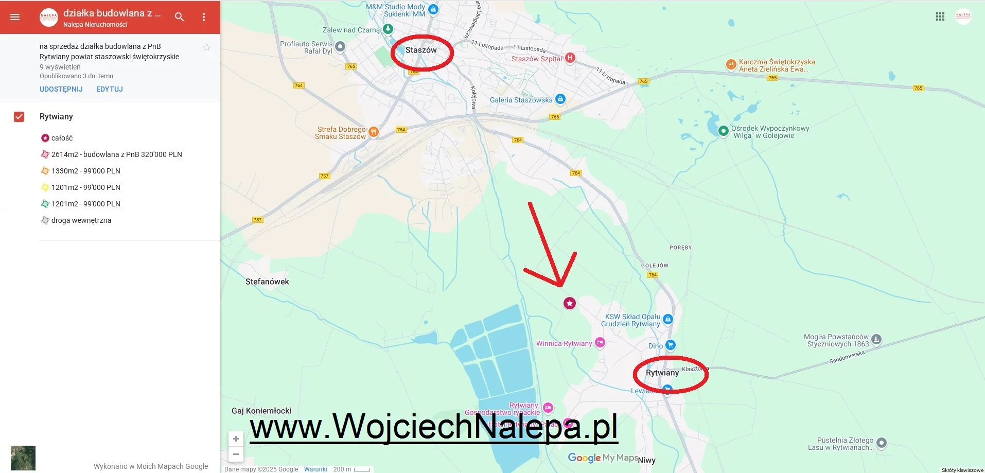 Działka 2 614,00 m², oferta nr , 10164635, Rytwiany