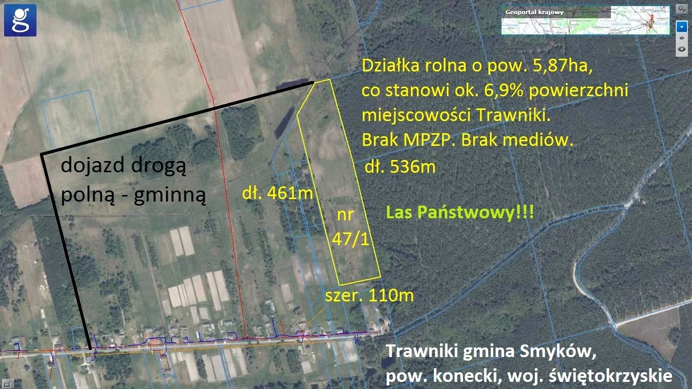 Działka 58 700,00 m², oferta nr , 10261876, Trawniki