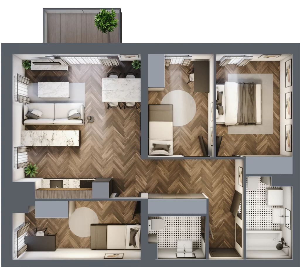 4 pokoje, mieszkanie 70,62 m², piętro 6, oferta nr M56, Osiedle Św. Barbary, Tarnobrzeg, Siarkowiec, ul. Świętej Barbary 9a
