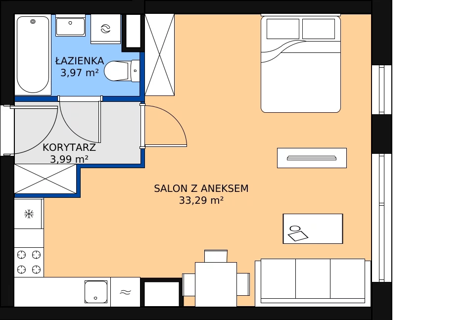 Zalety mieszkania 40.96 m², M7