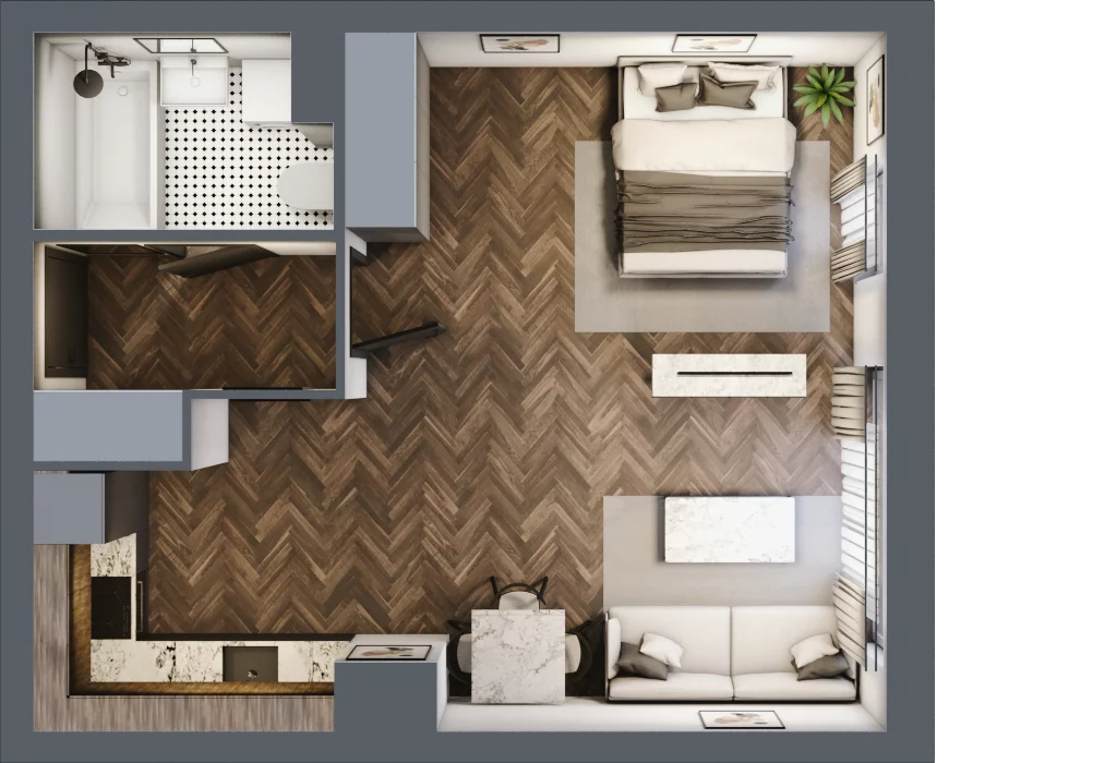 2 pokoje, mieszkanie 40,96 m², parter, oferta nr M7, Osiedle Św. Barbary, Tarnobrzeg, Siarkowiec, ul. Świętej Barbary 9a