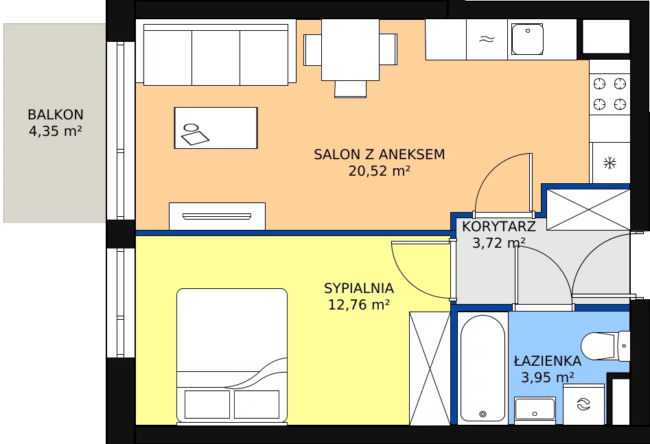 Zalety mieszkania 40.95 m², M8