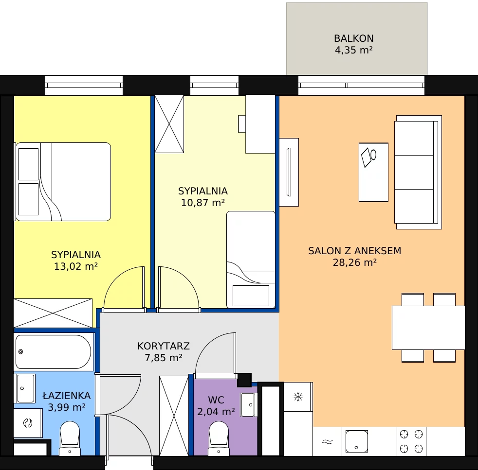 Zalety mieszkania 66.03 m², M12