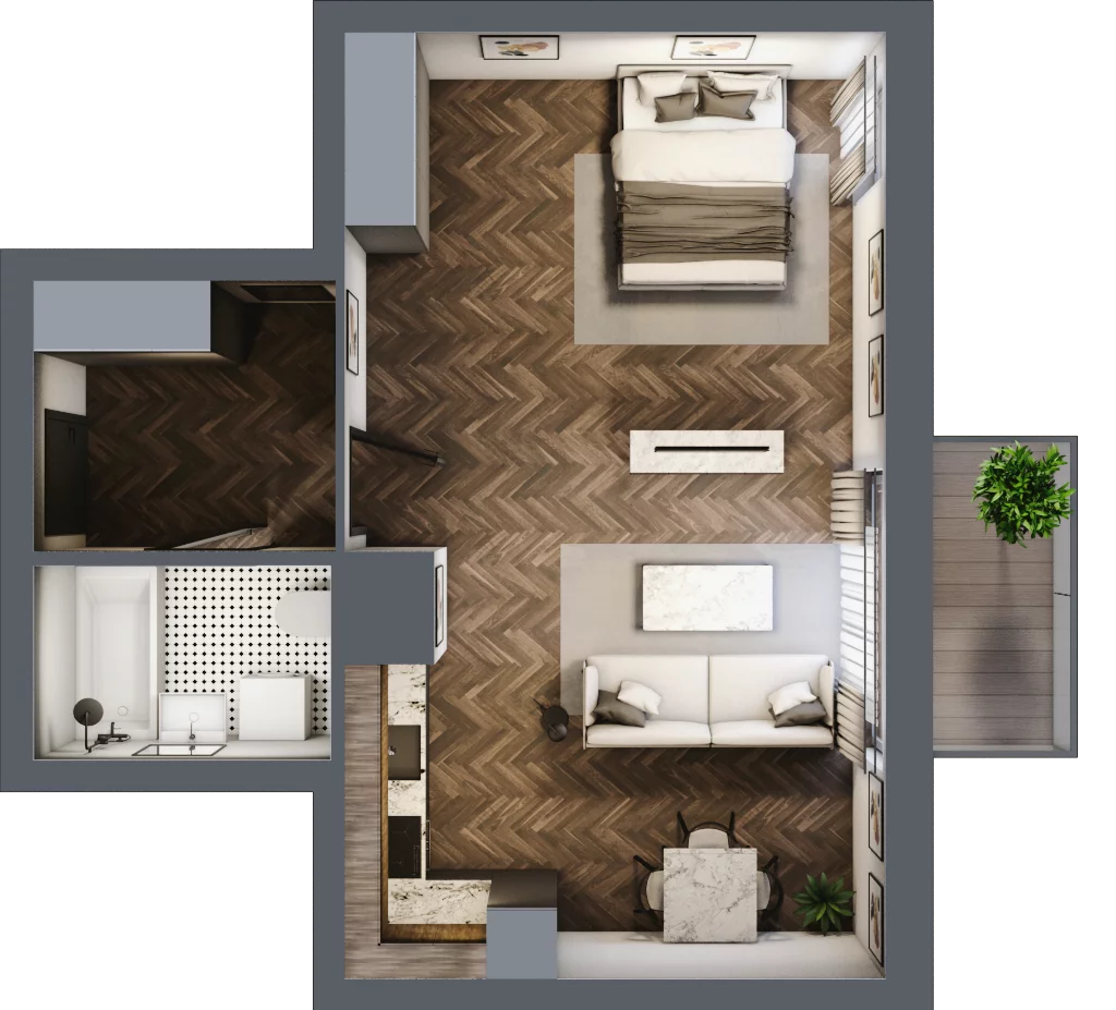 2 pokoje, mieszkanie 45,85 m², piętro 2, oferta nr M24, Osiedle Św. Barbary, Tarnobrzeg, Siarkowiec, ul. Świętej Barbary 9a